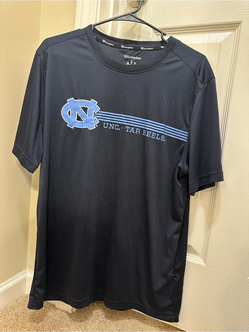 Champion Navy Short-Sleeve UNC Tar Heels Tee with Carolina Blue Logo